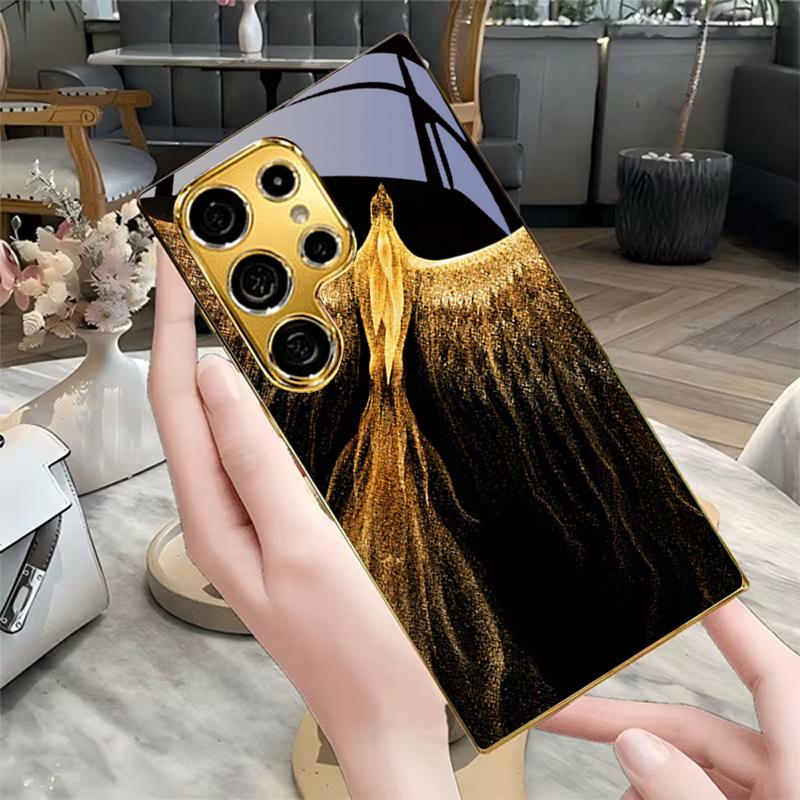 Elegant Phoenix Electroplated Golden Phone Case For Samsung A31 A51 A71 A12 A22 A32 A42 A52 A72 A13 A23 A33 A53 A31 Glass Cover