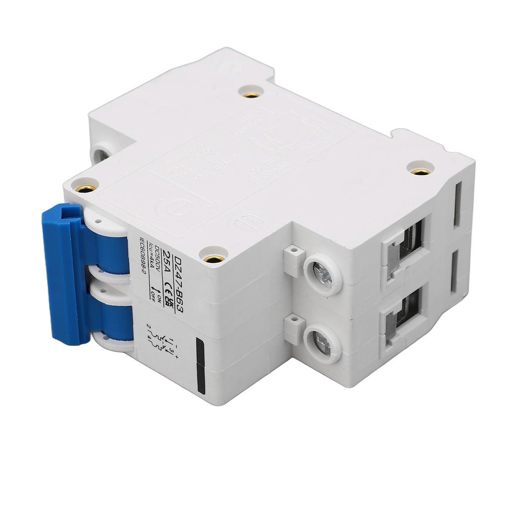 2P DC Miniature Circuit Breaker B Type 25A DIN Rail Circuit Breaker for Solar Photovoltaic System