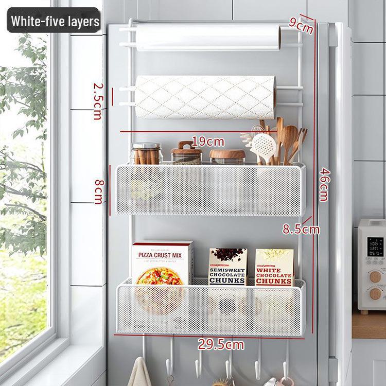 

Настінний кухонний органайзер: Полиця для холодильника для харчової плівки та паперових рушників, установка без свердління