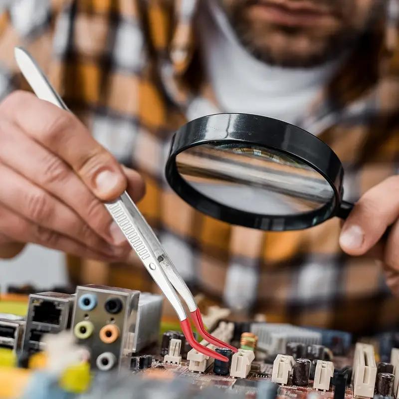 1/4 Stück Pinzette mit Gummispitzen Pinzetten Gummi PVC Silikonbeschichtet Nicht Kratzend Flachspitze Gebogene Spitze Pinzetten Spitzpinzetten