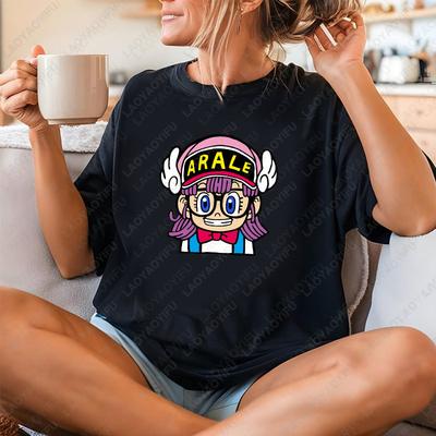 T-shirt Arale Mignon Unisexe Coton T-shirt Graphique Imprimé Anime Vêtements Manga Été Mode Vintage Streetwear Kawaii Ropa Mujer