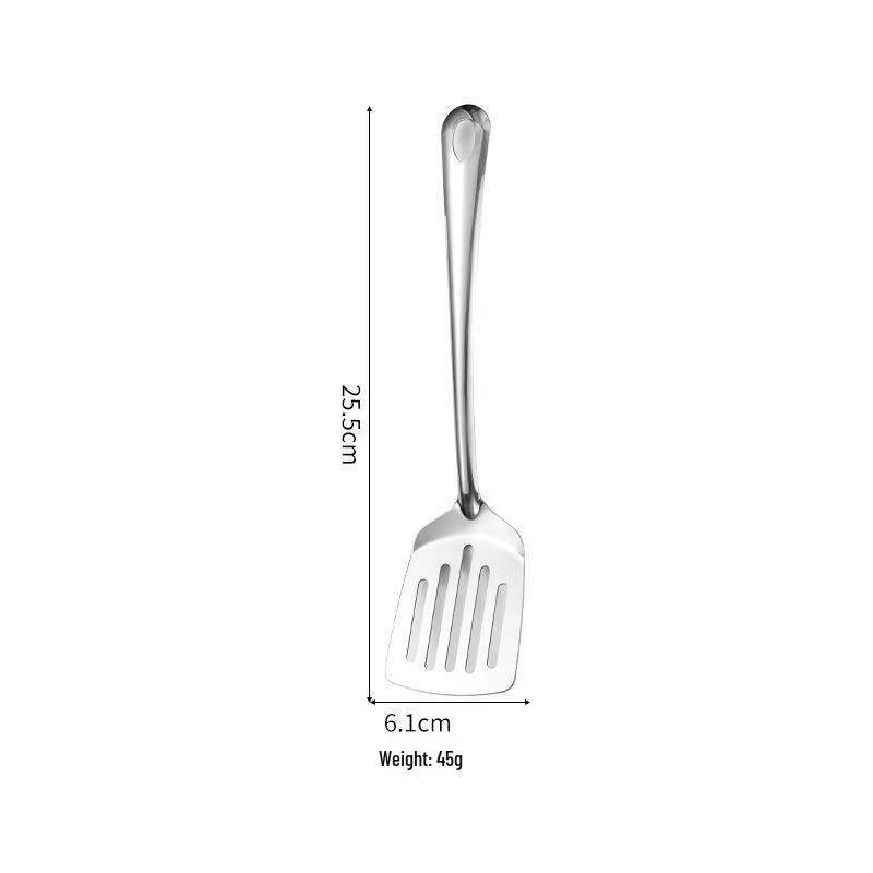 Stainless Steel Kitchen Utensil Set: Spatula, Soup Ladle, Slotted, Serving, Portion Spoons & Frying Pan Tools.