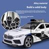 1:32 BMW M8 Alloy Car Diecast Model Sound Light Pull Back Toy Collect Hobby Model Ornaments Gift For Friend Boy Display Ornament