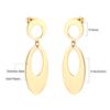 Geometric Stud Earrings Round Triangle Fringed Earrings Stainless Steel Plated 18K Gold Earrings