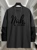 Men's Virtual Layer Long Sleeve Tee, Quick Dry Breathable Tops, Regular Fit for Outdoor Stroll Daily Errands City Commute Weekend Leisure Wear