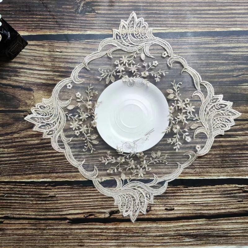 Avrupa Kare 30cm Nakış Masa Örtüsü Bardak Altlığı Amerikan Servis Mutfak Kahve Barı Örtüsü Bonsai Duvar Dolabı Altı Parti Dekorasyonu