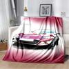 Neon Japanese Art Miata Car Printed Flannel Blanket Lightweight Warm Plush Bed Sofa Chair Blanket