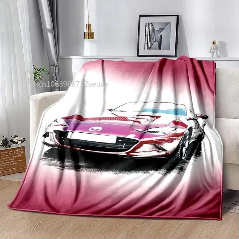 Neon Japanische Kunst Miata Auto Bedruckte Flanelldecke Leicht Warm Plüsch Bett Sofa Stuhl Decke