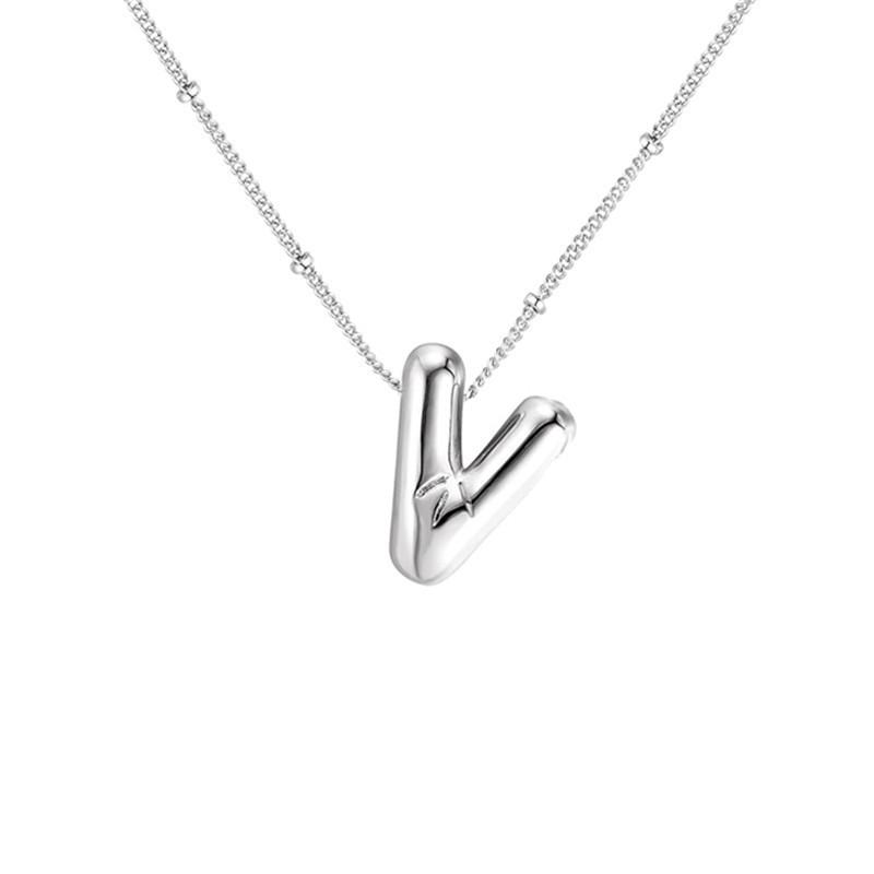 Stainless Steel 18K Gold Plated Alphabet Pendant Necklace