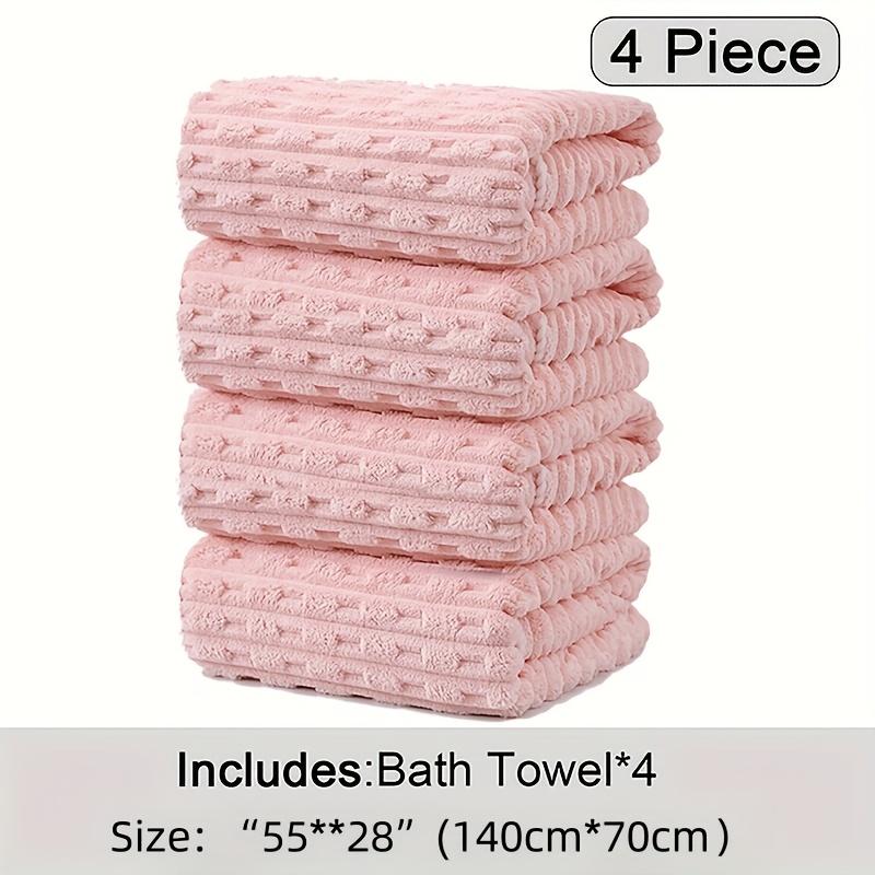 4-Pack Waffle Weave Super Soft Bath Towels, Ultra Absorbent Quick-Dry Microfiber Towels for Adults, Soft Textile & Travel Towels
