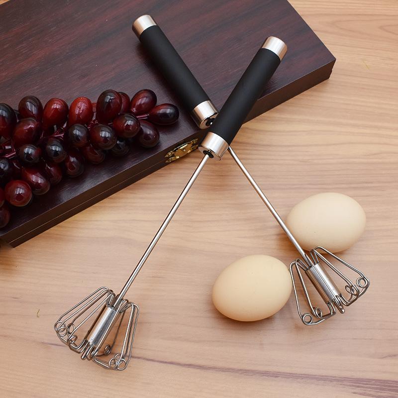 WIKHOSTAR Bata de oua din otel inoxidabil Mixer de bucatarie Bata manuala Batatoare de oua Bate manual de lapte pentru oua Batatoare de oua semi-automat