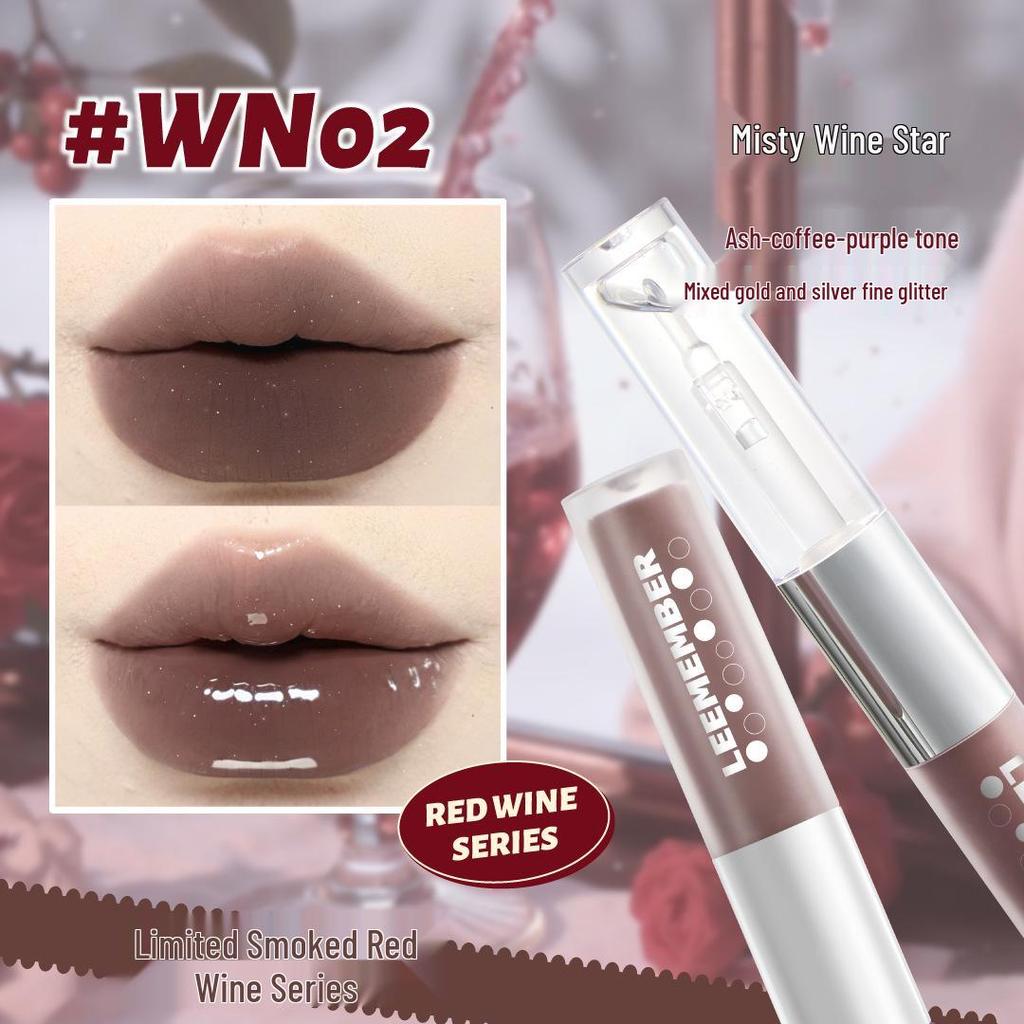 LEEMEMBER Limon Double-Ended Matte & Water Gloss Lip Set with Primer and Nude Lipstick.