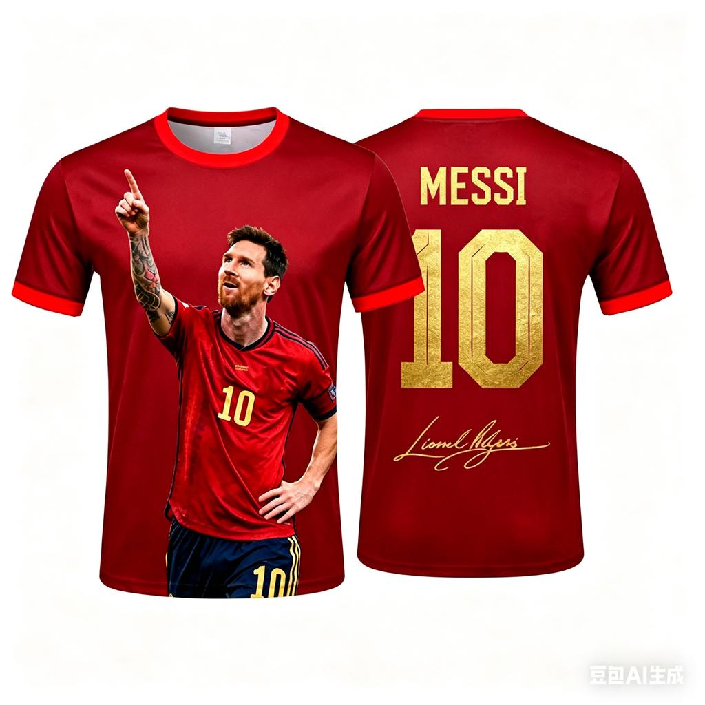 Messi Sommer Superstar Muster Stickerei Elite Gedenktrikot Kinder Familienkleidung Stil Lässig Sport Outfit