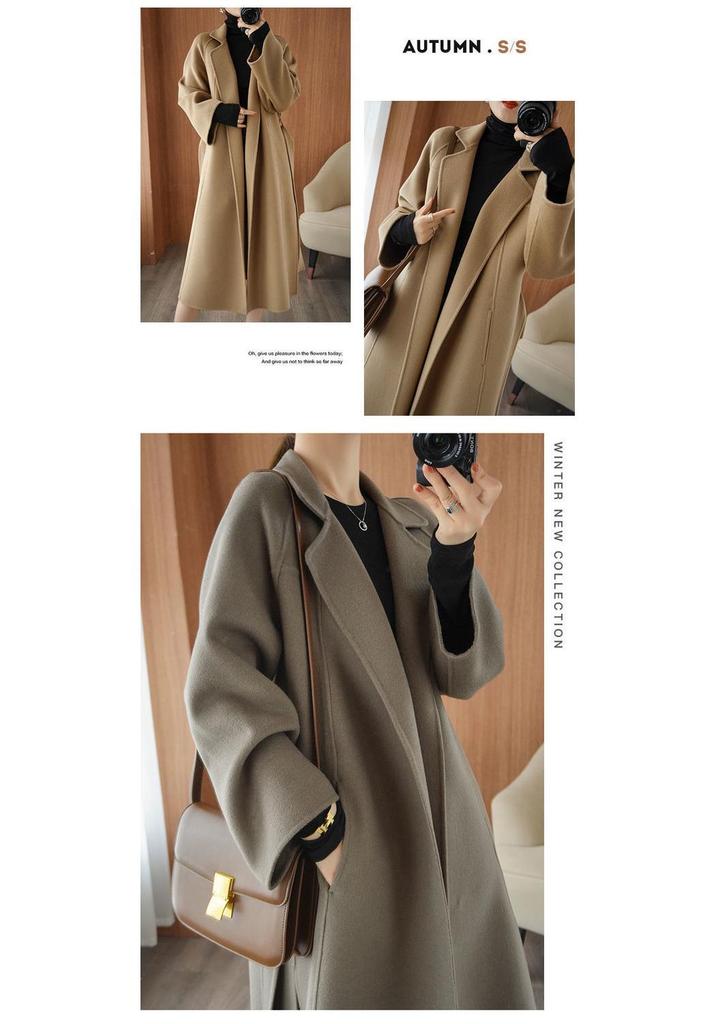 Women's Plus Size Long Double-Sided Wool Coat - Autumn/Winter 2025 Collection