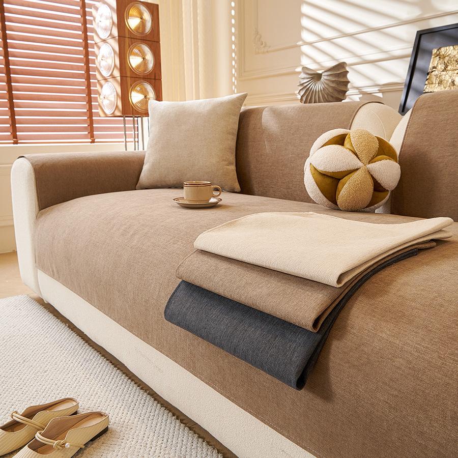Chenier Sofa Cushion Is Universal In All Seasons, Simple And Modern Gray Cover, Non-Slip Seat Cushion, Light Luxury Sofa Cover Towel