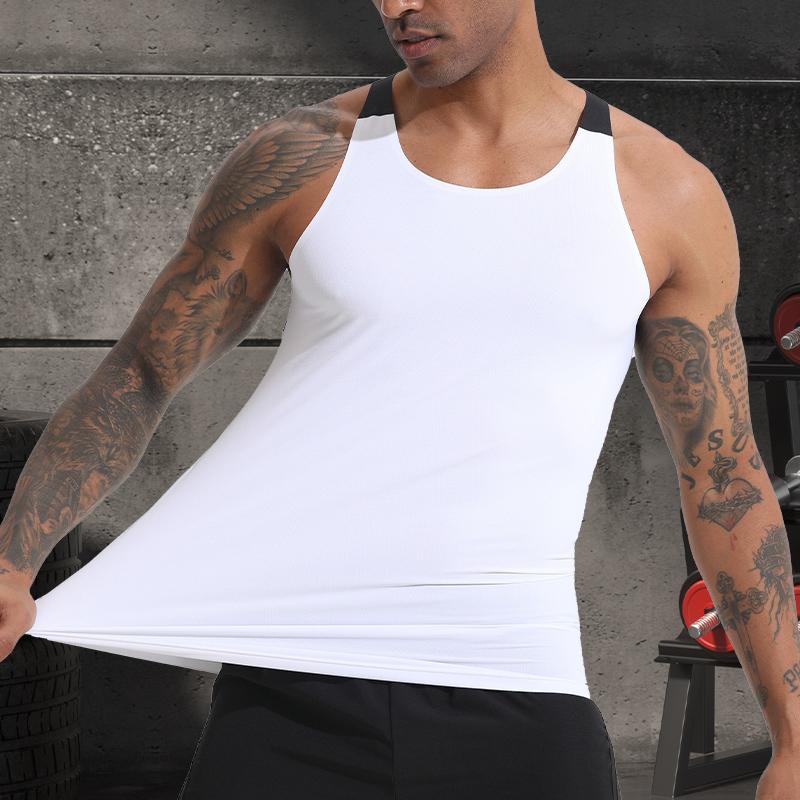 Men Gym Sleeveless Vest Bodybuilding Exercise Vest Muscle Training T-shirt Outdoor Hiking Top Summer Training Athletics Clothes