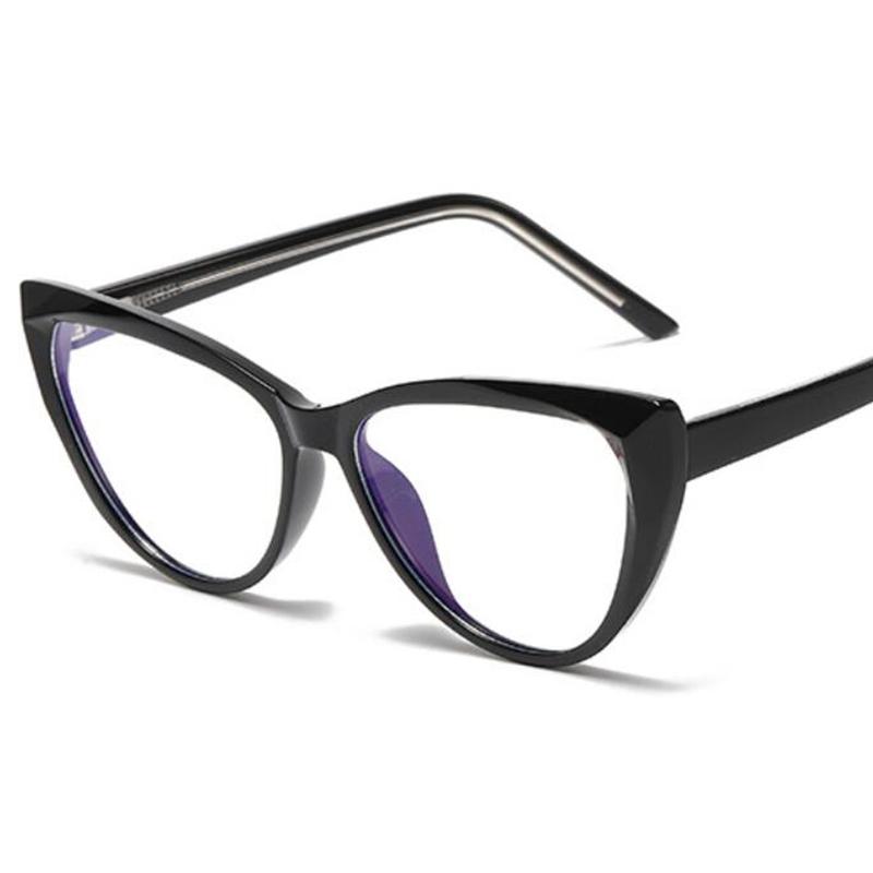 Women Glasses  Trend Cat Eye Flat Mirror Anti-blue Light Eyeglasses Frame Simple Glasses Oculos De Grau Feminino