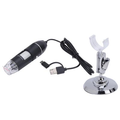 USB Microscope 1600X Portable Electron 3 In 1 Handheld Digital with 360 Rotate Stand 8 LED Lights