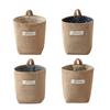 Storage Bag Cotton Linen Non-Woven Pocket Lightweight with Hanging Hole Wall Mounted Pouch for Bedside Bed Frames
