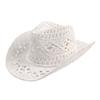 Sombrero de Vaquero Clásico Vintage Hueco Unisex Borde Rizado Ala Ancha Sombrero de Sol para Hombre Sombrero de Pesca