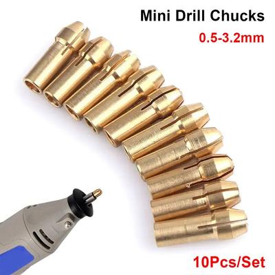 10Pcs 4.8mm Shank Mini Drill Chucks 0.5mm-3.2mm Chuck Adapter Metal Drill Chucks Collet  For Dremel