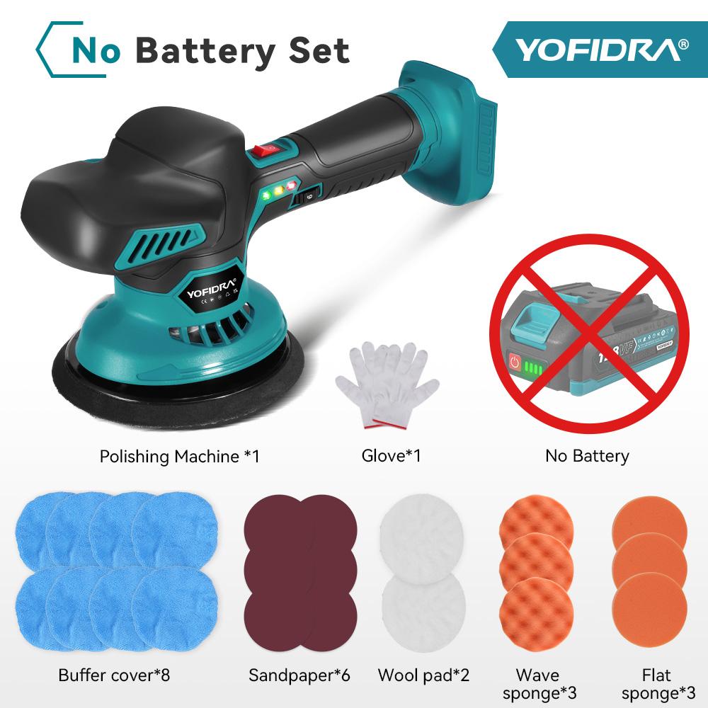 YOFIDRA 6 Gears Car Polisher 7000rpm Electric Polish Automobile  Polishing Sealing Glaze Machine Rotary Tool For 21V 18V Battery