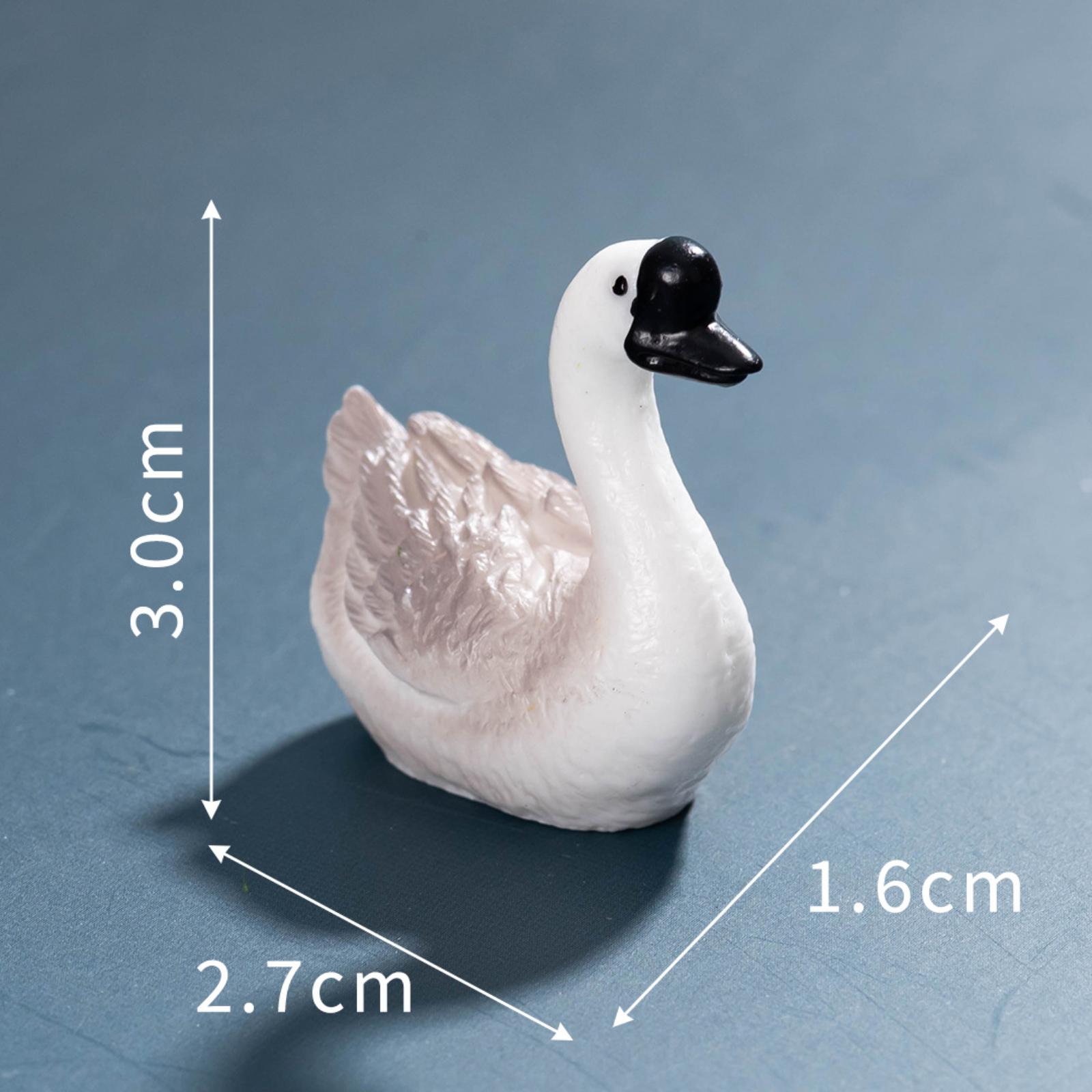 

Miniature Swan Figurine Small Garden Decoration DIY Accessories for Terrariums Desktop Ornaments Car Decoration Unique Resin Craft One Size