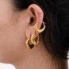18K Gold-Plated Retro Stainless Steel Earrings Set for Women - Simple Fashion In Titanium Steel