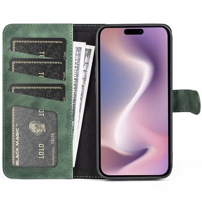Pour iPhone 16 Plus Étui Portefeuille Bicolore à Rabat en Cuir Housse de Téléphone