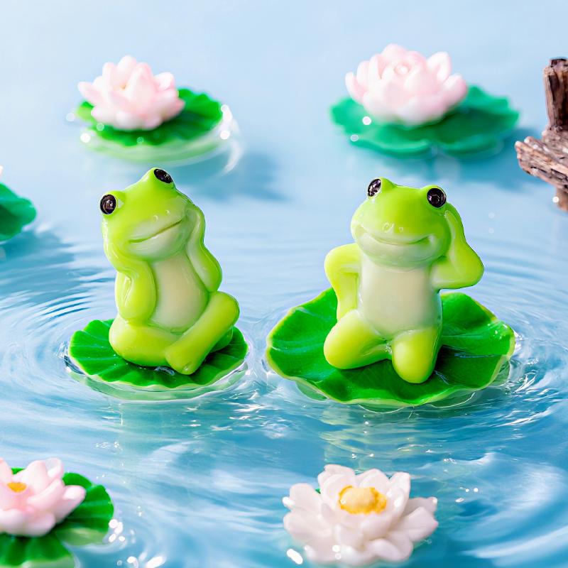 5/6 Pcs Cartoon Funny Frog Figurine Ornament Desktop Living Room Micro Landscape Fish Tank Aquarium Decoration Accessories