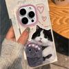 Korean Cute Kitten Is Suitable for Apple 16promax Mobile Phone Case 13 14 New Niche 15pro Fine Hole 11
