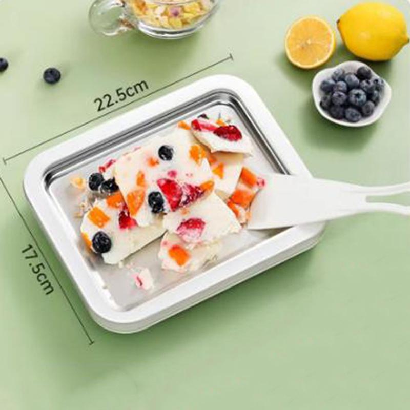 Haushalts-Eiscreme-Pfanne aus Edelstahl, Frittierte Joghurtmaschine, Flachboden-Pfanne, Frittierter Joghurt, DIY-Eiscreme, Mini-Version