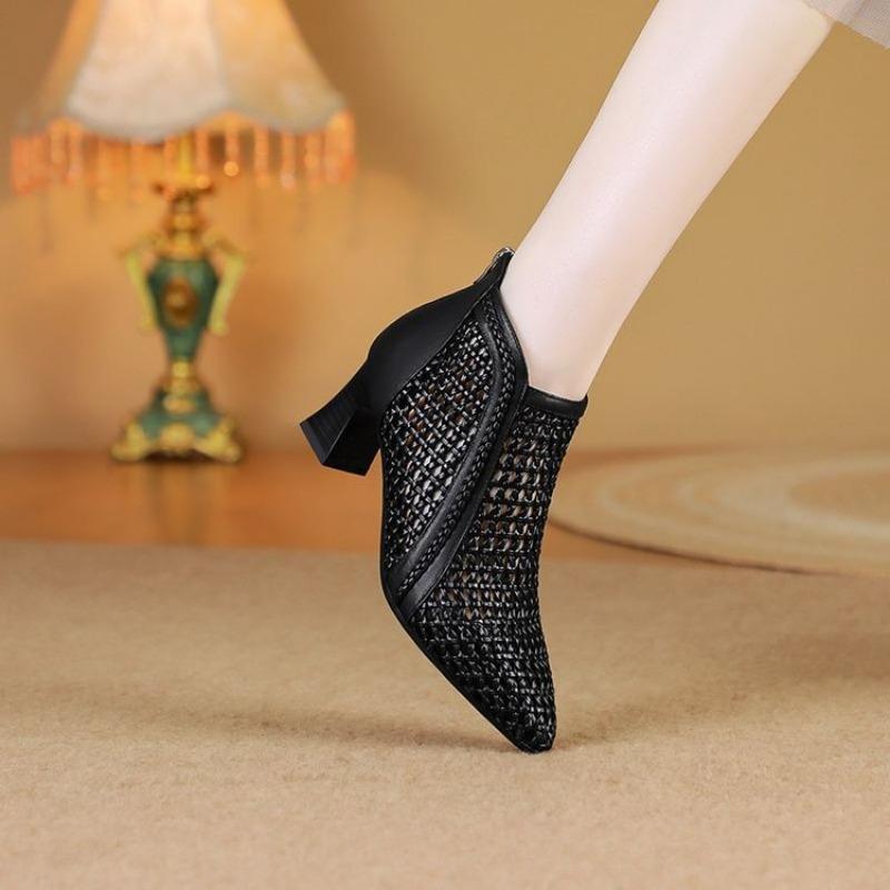 Open-toe Shoes, Breathable Sandals, New Pointed-toe Thick-heeled Sandals for Women