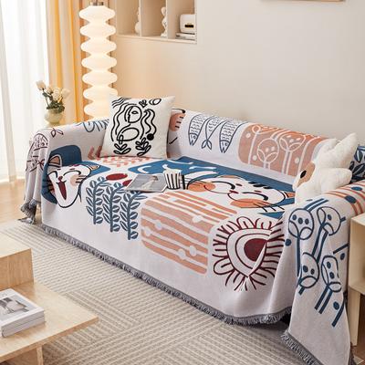 Double Sided Pattern Cartoon Sofa Cover Beds Blanekets Throw Blanket Picnic Mat With Tassel Sofa Bed Universal Decorative S006