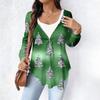 Women's Fashionable Casual Long Sleeved Loose Oversized Printed Top