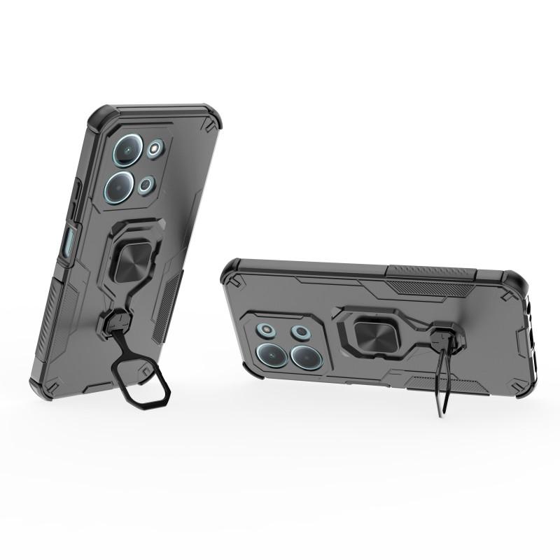 For Xiaomi Redmi 15C 4G (Global) (171mm) Phone Case WANLONFENG PC TPU Back Cover Kickstand with Tempered Glass