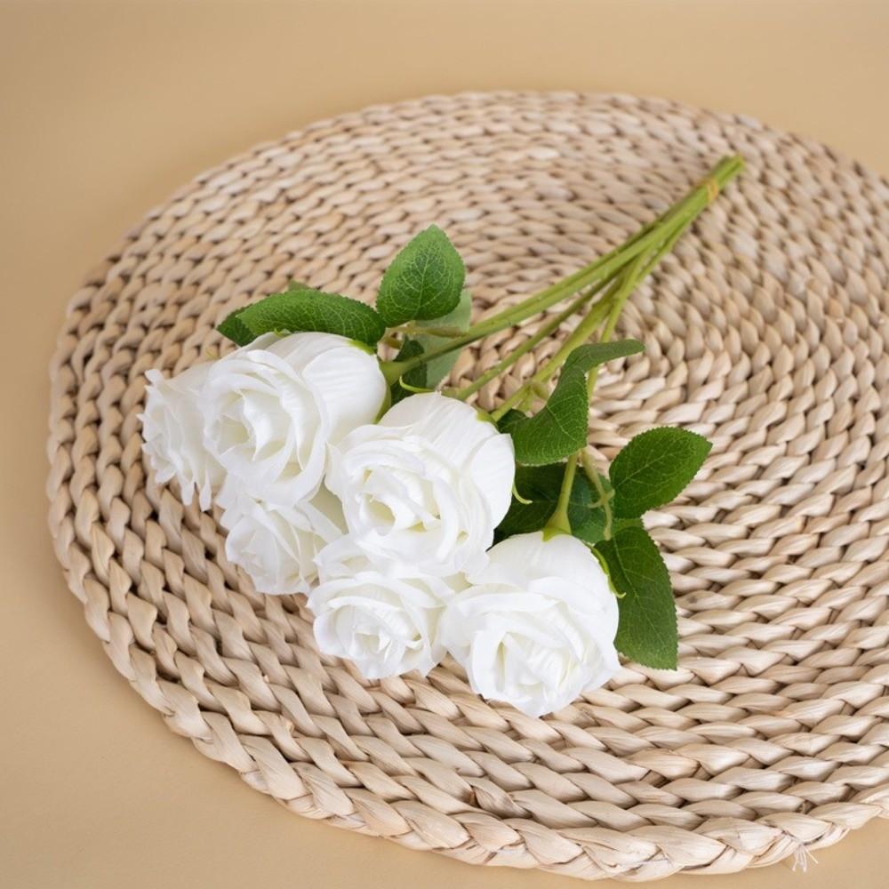 1pc Small Bundle Simulated Rose Bouquet Silk Rose Flower Bouquet Home Decoration  Photography Props