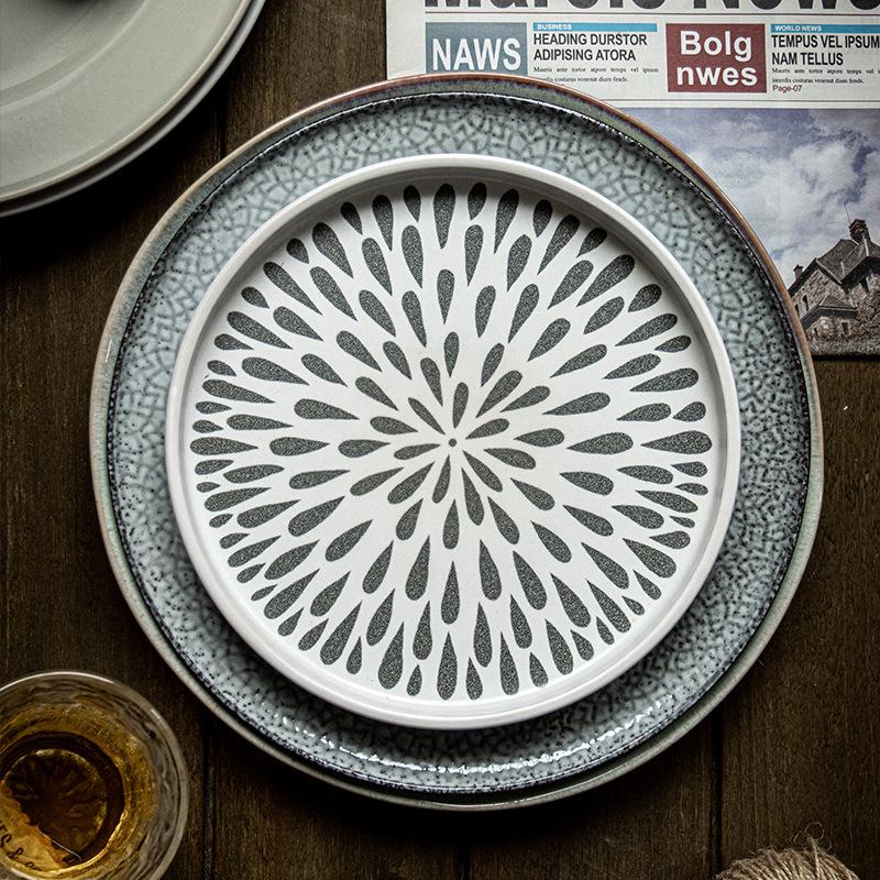 Talerz na stek o wysokiej wartości Talerz ceramiczny Płytki talerz Domowy talerz zachodni Okrągły talerz Duży talerz Kreatywna taca