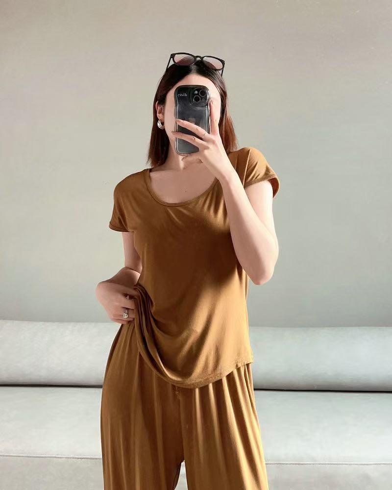 Women's Modal Sleeveless Thin Base Layer T-Shirt - Round Neck, Loose Fit, Plus Size, Solid Color, Slimming Top for Spring/Summer