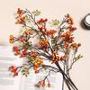 Long Branches Red Berry Bouquet Simulation Decorative Autumn Fruit Artificial Flower Realistic Plastic Artificial Plants Branch