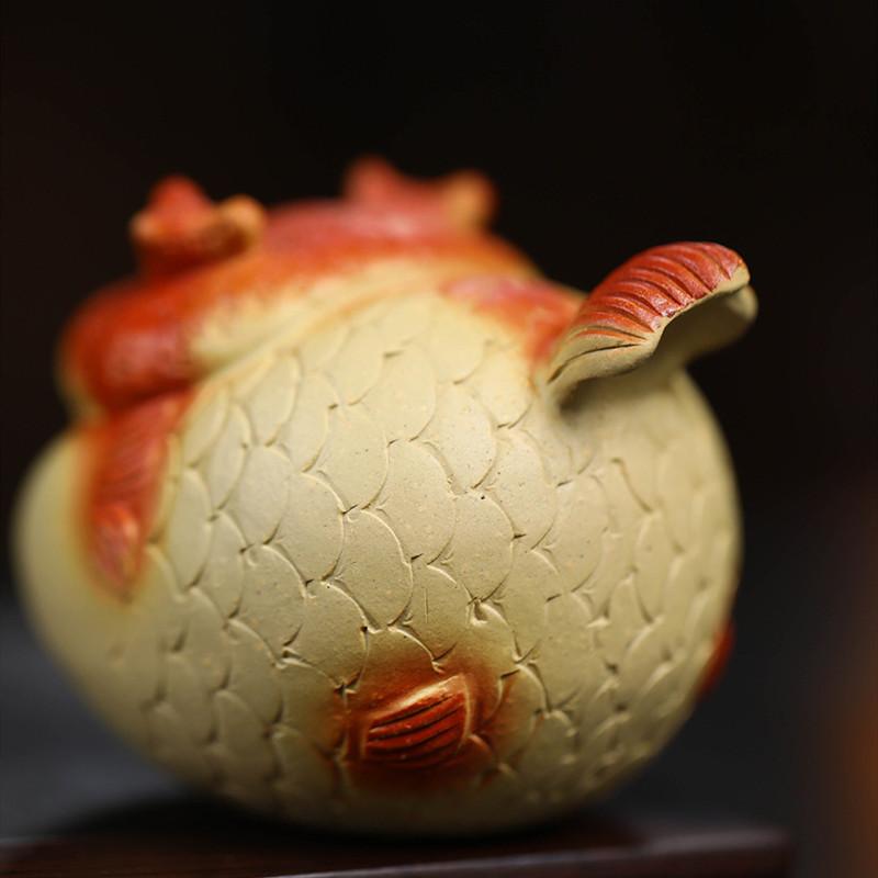 Chinese Yixing Purple Clay Tea Pet Handmade Animal Statue Ornaments Tea Figurine Crafts Home Zisha Tea Set Decor Accessories