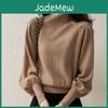 Winter And Sweater Womens Autumn Solid Color Half High Neck Long Sleeve Comfortable Casual Cropped Sleeve Knitwear