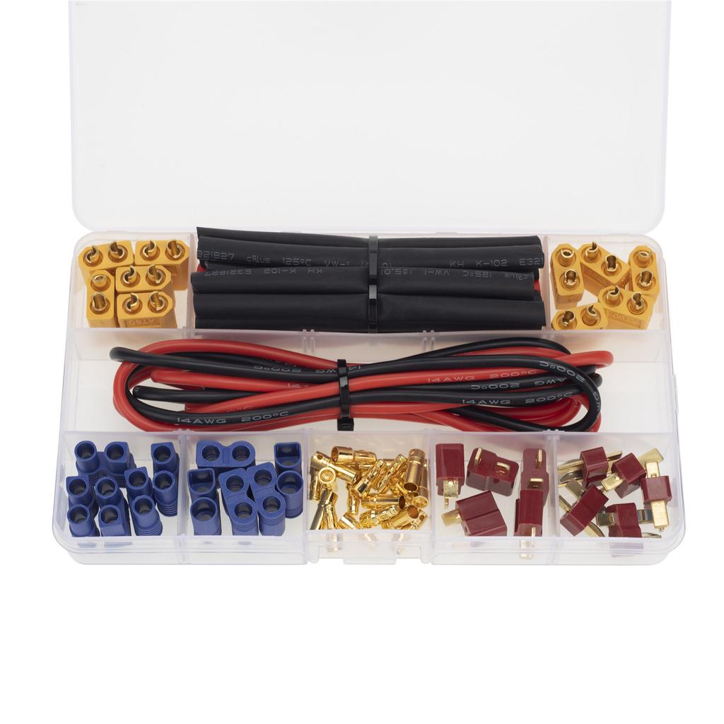 T Plug EC3 XT60 Male / Female Connector 14AWG Silicone Wire Heat Shrink Tubes for RC FPV Drone Car Lipo Battery