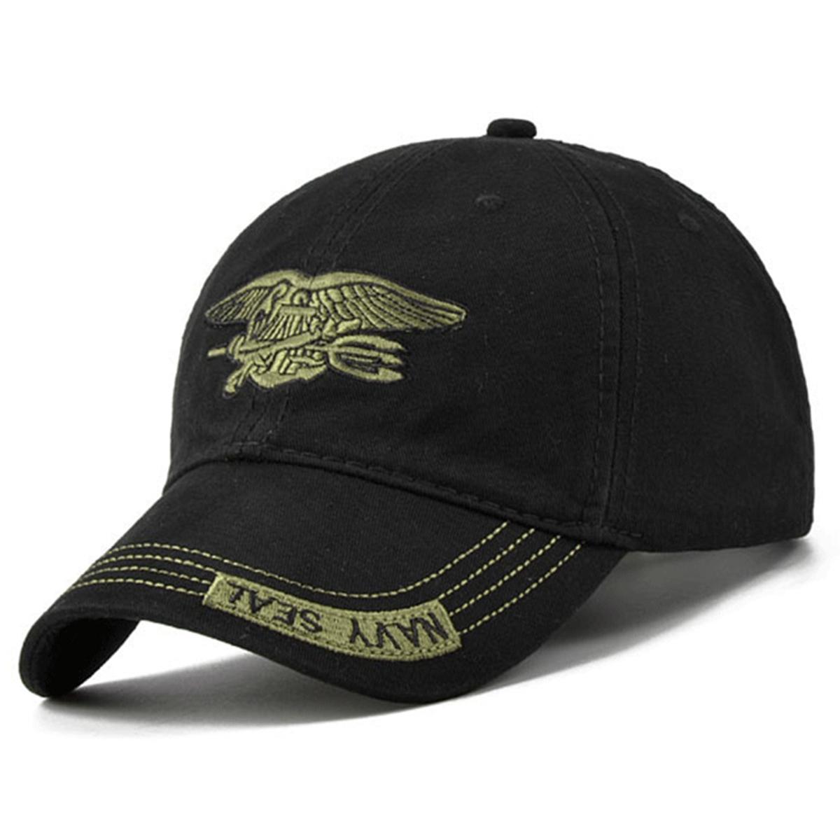 

Бейсболка Seals, модна золота вишивка, капелюх для тата, чоловічі бавовняні спортивні кепки, регульовані головні убори чорний