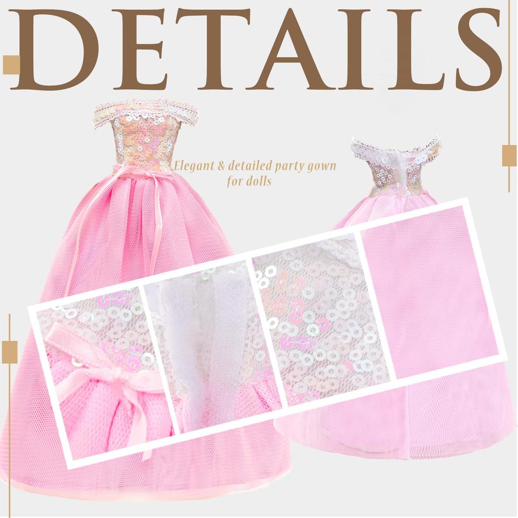 Barwawa 30cm Doll Clothes, Doll Dresses, 15 Sets = 6 Outfits + 6 Pairs of Shoes + 3 Accessories (Sunglasses, Bag, etc.) for 1/6 Dolls