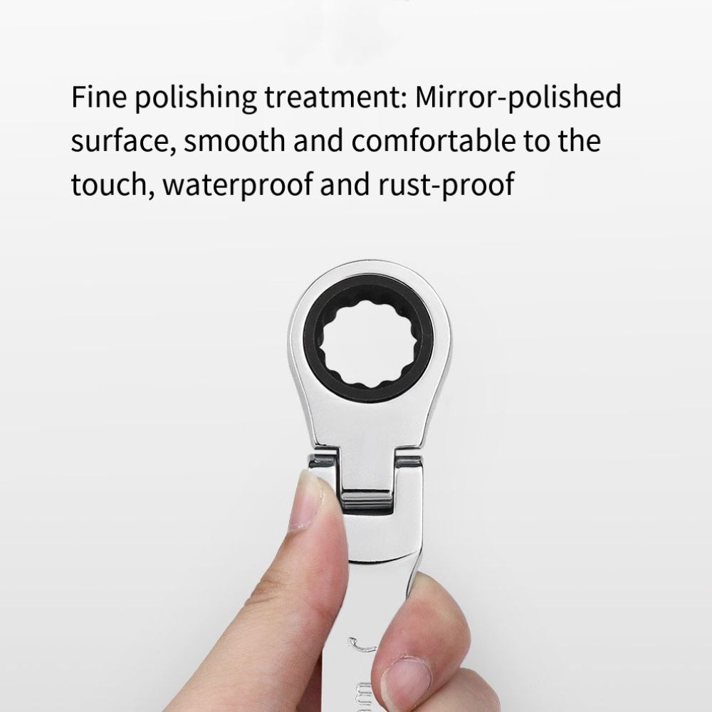 Compact Appearance Ratchet Spanner Metal Material Foldable Design Ratchet Wrench Quick Release 180 Degree Rotatable