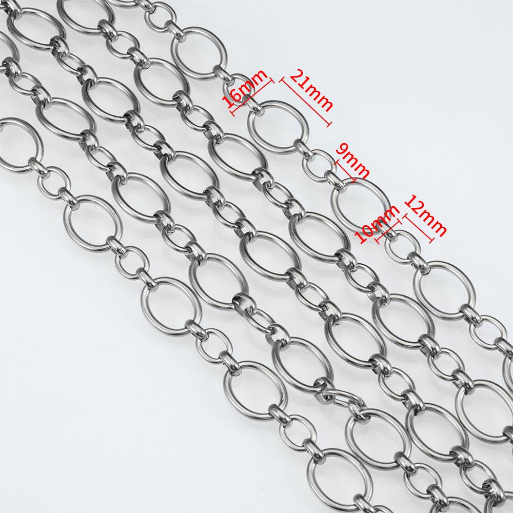 1 Meter Stainless Steel Large Heavy Chunky Hip Hop Punk Link Gold Color Chains DIY Jewelry Materials Handmade Necklace Bracelet