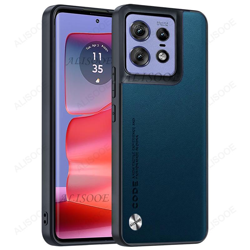 Shockproof Funda for Motorola Edge 50 Pro G14 G54 G84 Case Fiber Texture PU-Leather Cover for Moto Edge 50 Pro 40 Neo G24 Capa