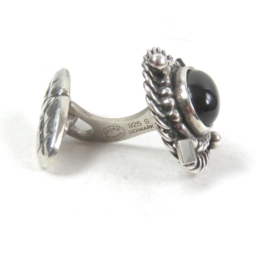Świetne Spinki do mankietów Georg Jensen spinki do mankietów Srebrne czarne SV925 męskie 19B Używane