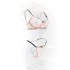 European & American Cross-Border Women's Sexy Bra Set with Card Pattern Embroidery, Transparent Lace, and Underwire Push-Up Design.